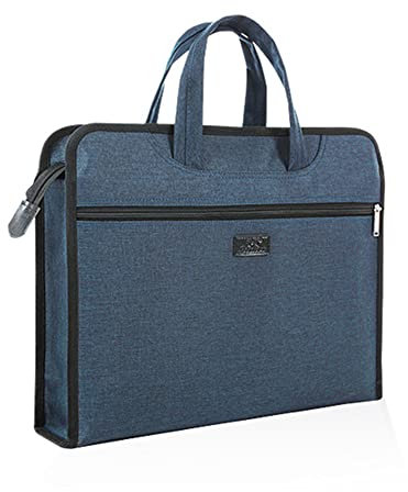 Porte-Documents Homme A4 Sacoche de Dossier en Oxford Imperméable Serviette de Document Multifonctionnel Sac d’Ordinateur Portable Robuste Sac d’Affaires Sac à Main Business Bureau Organisateur