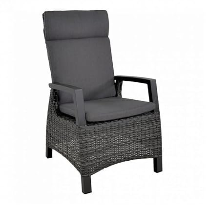 Lesli Living Prato Forte Diningsessel Gartensessel Polyrattan, Grau
