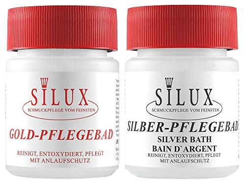 Silberbad und Goldbad für Schmuck 2x 200 ml Made in Germany Silberreiniger für Schmuck Schmuckreiniger Profi Silber Reiniger Silberputzmittel