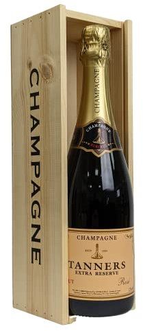 Tanners Extra Reserve Rose Brut Champagne 75cl, in a Wooden Champagne Gift Box