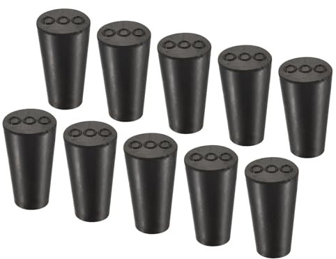 YOKIVE 10Stk Gummi Stopfen Konisch Stopfen mit Hochtemperatur Widerstand | Schutz Loch Groß für Lab Industrie (Schwarz 8.2mm bis 12.7mm)