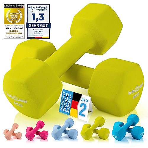 Body & Mind® Hanteln 2er Set Gymnastikhanteln Neopren Dumbbells Kurzhanteln; Effektives Krafttraining mit verschiedenen Gewichten; Fitness Workout für Zuhause