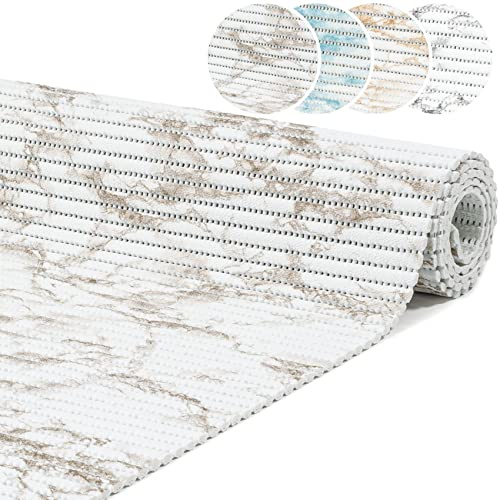 ANRO Badematte Weichschaummatte Bad- und Duschvorleger Antirutsch Badläufer Marmor Braun 200x65cm