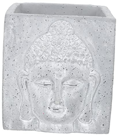 Alipis Pot De Fleur Bouddha Pot De Bouddha Figurines Bouddha Zen Tête Sculpture Vase Pot De Fleur Tête De Bouddha Pot De Cactus Vase à Fleurs Sculpté Cache Trou Pot Plante Crayon Ciment