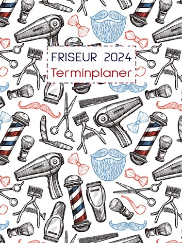 2024 Terminplaner Für Friseur: Groß Format Buchkalend mit Uhrzeit, 1 Woche für 2 Seiten, Wochenplaner 12 Monate, Jahreskalender Buch