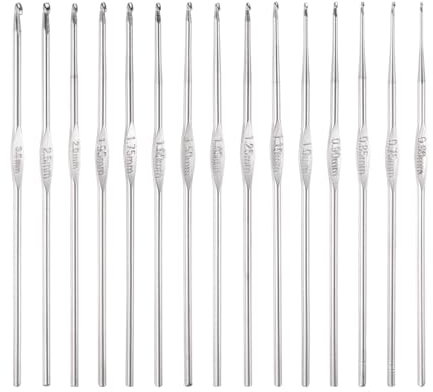 QUARKZMAN Uncinetto Uncino Acciaio Inox Acciaio Set 0,6mm-3mm Ferri Maglia Ferri da Uncinetto per Filati Fai Da Te Filato Artigianale, 30pz