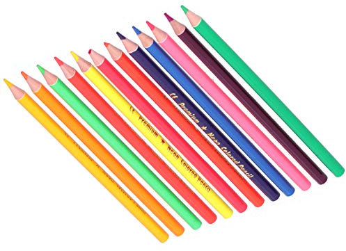 Buntstifte-Set, 12-teiliges Buntstifte, Metallisch oder Fluoreszierend, 12 Farben, Professionelles Skizzieren, Zeichnen, Bleistift, Graffiti-Malzubehör Zum Zeichnen,(Fluoreszierende farbige Mine)