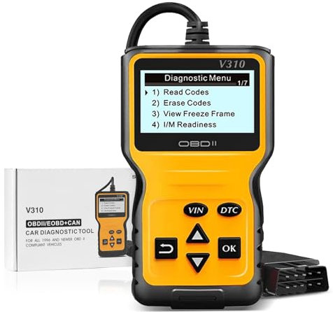 HyAdierTech OBD2 Diagnosegerät, V310 OBDII Diagnosewerkzeug mit Vollständigen OBD2 Funktionen, Motor Fehlercodeleser Auto Diagnosegerät, Scanner CAN Diagnosegerät für alle OBD II Protokoll Autos