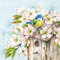 20 Servietten Tiermotive Kirschblüten an Vogelhaus als Tischdeko. Papierservietten mit Motiv. Auch für Decoupage und Serviettentechnik 33x33cm