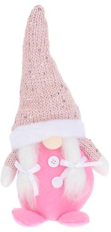 Cabilock 1stk Gesichtslose Puppe des Alten Mannes Flauschige Kuscheltiere Dekoration Gnom Weihnachtsschmuck Weihnachtszwergpuppe Rosa Nussknacker Vlies Fenster Ältere