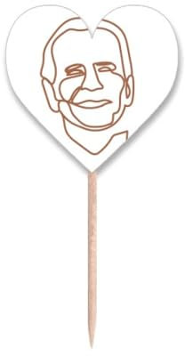 USA President Individuelle Biden Art Profile Zahnstocher Flaggen Herz Etikett Cupcake Picks