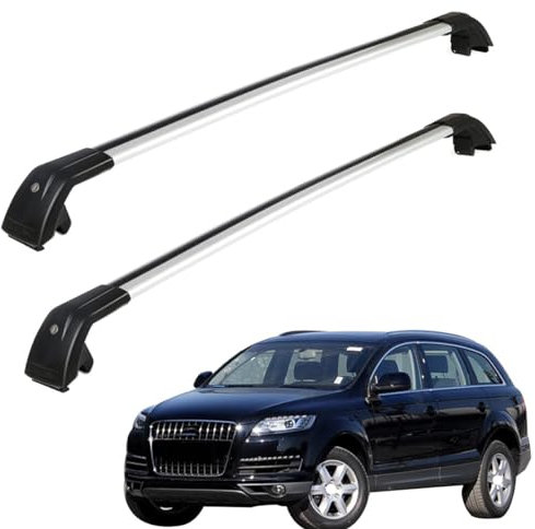 2 Stück Aluminium Dachträger Relingträger für Q7 2007-2014,Dachgepäckträger-Alu Relingträger,für Fahrradträger,Dachboxen Oder Als Skihalter,C