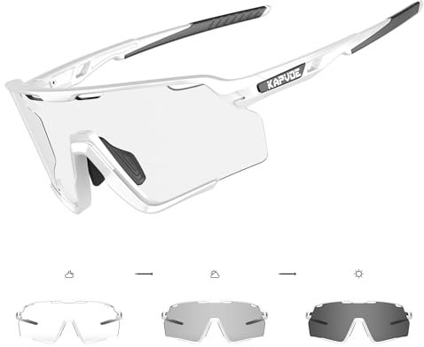 KAPVOE Selbsttönend Fahrradbrille Photochromatische Radbrille MTB Brille Herren Damen Klar Sportbrille Rennrad Sonnenbrille Radsport Laufen Golf Baseball Wandern Volleyball Tennis Angeln Softball 04