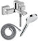 Hansgrohe Pack mitigeur Bain Douche mécanique Vernis Shape C2 + Flexible Metaflex + Pommeau Vernis Blend 100 EcoSmart 1jet chromé