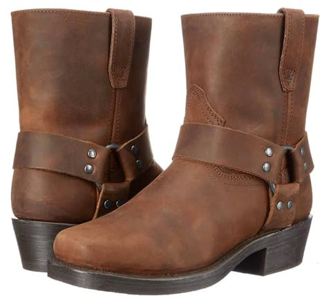 LMUIPMAA Stivali Cavaliere Uomo Punta Quadrata Stivali Corti Cowboy Occidentali Fibbia della Cintura Tacco Casual Basso Stivaletti,Marrone,41 EU