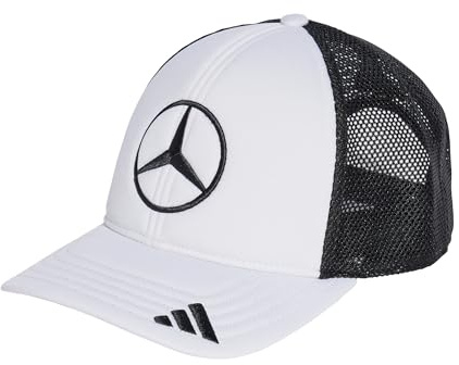 adidas Unisex Mercedes - AMG Petronas Formula ONE Team Snapback Star Trucker Cap, White/Black, M