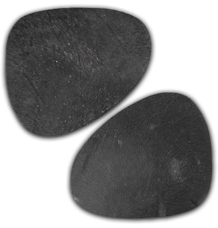 unendlich schoen - 2er Platzset Platzdeckchen, echt Kuhfell abwaschbar, Tischset natürlich rutschfest, Deko Telleruntersetzer Esstisch Wohnzimmer (Schwarz, 41,5 x 31 cm)