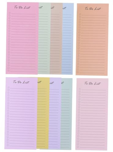 minkissy 10stücke Teiliges to Do List Haftnotizen Je Block Wiederablösbar Und Haftstark Zehnfarbiges Macaron-design Für Notizen Einkaufslisten Wochenplaner Und Organisationshilfe