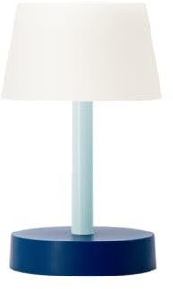 REMEMBER Tischleuchte Fritz sky, H 22 cm, Ø 13.4 cm, Kunststoff/Metall – Moderne LED Tischlampe für Wohnraum, Schreibtisch oder Nachttisch, dekorative Design Leuchte
