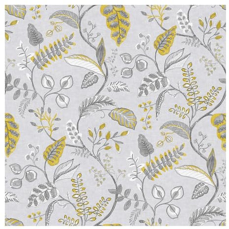 Superfresco Easy Kellie Yellow and Grey Floral Wallpaper (was £17.99)