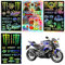 Rienan 4 Stück Aufkleber Motorrad,Monster Energy Sticker,Motorrad Sticker,Monster Sticker,für Autos,Rennwagen,Helme,Schließfächer,Briefkästen,Skateboards,Dirtbikes