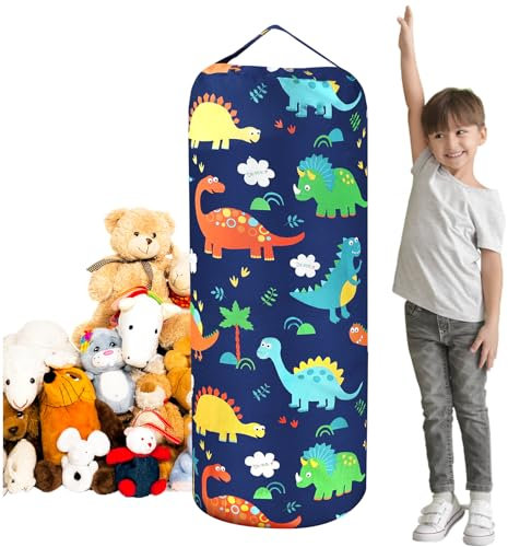 AOOHA Housse Range Jouets Peluche Doudou Convertible, Housse de Pouf de Rangement pour Animaux en Peluche pour Enfants, Pouf de Rangement Multifonction pour Enfants, pour Garçons et Filles-Vert