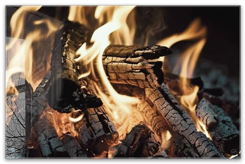 Herdabdeckplatte 80x52 cm einteilig aus 4mm ESG Glas | Feuer Lagerfeuer Kamin | Herd Abdeckung Abdeckplatte Induktion Schneidebrett Glasplatte für Ceranfeld