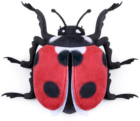 RLOMUTE Marienkäfer Plüschtier realistisches Stofftier weiches Ladybug Insect kuscheliges für Gastgeschenke Schlafzimmer Auto Heimdekoration Sammlergeschenk für Kinder Jungen Mädchen 9.4Zoll Rot