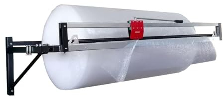 Wandabroller mit Abschneideklinge für Verpackungsmaterial in Rollenformat bis 1.000mm Breite | Abroller Wandmontage für Papier, Rollenwellpappe, PE-Folie, Luftpolsterfolie