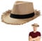 Chapeau Panama pour Homme et Femme Chapeau de Paille Pliable à Large Bord Visière d'été Paille Pliables pour Tour de tête de 56-58cm