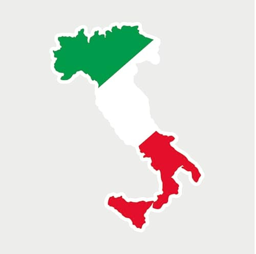 Italien Aufkleber Kontur 103x140mm Weltmeisterschaft/Europameisterschaft WM EM– Premium Autoaufkleber Flagge Sticker UV-beständig & Waschstraßenfest (Italien)