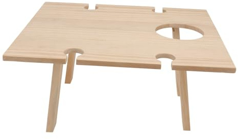 Gatuida Holztisch Picknicktisch Mit Halter Tragbar Für Outdoor Weintisch Klappbar Für Camping Und Picknicks