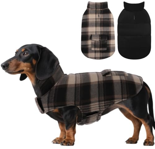 ASENKU Hundemantel Winter XS – Wasserdicht & Fleece für kleine Hunde | Warm gefüttert, Tasche, Klettverschluss. Hundejacke Ideal für Chihuahua, Zwergpudel, Yorkshire Terrier, Pomeranian, Malteser