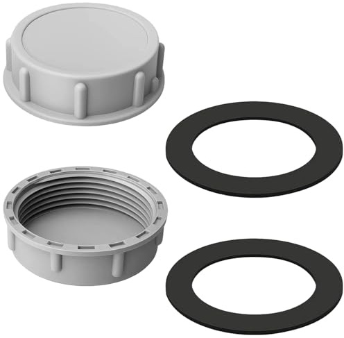 2 Stück 54mm PVC Gewindekappe mit Gummidichtungen, Rohrkappe für 0.7'' Innengewinde Schlauchanschlüsse, Verschlusskappe für Garten, Sanitär und Industrielle Anwendungen