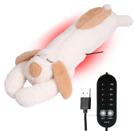 Plüsch-Wärmekissen für Hunde Elektrisch, USB-betrieben, einstellbare | Plüschiger warmer Hund Für wohltuende Wärme, Nacken, Rücken, Schulter, Periode, Weihnachten, Kinder, Erwachsene, M
