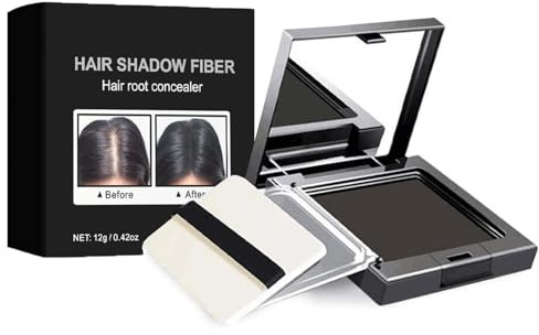 Haaransatz Puder, Volumen Puder Haare, Ansatzpuder zum Auffüllen von Dünner Werdendem Haar, Hairline Powder, Haarpuder zum Ansatz Kaschieren, Haarverdichtung, Wasserfestes, Schnell Ansatzbr(Schwarz)