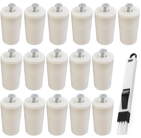 16 Pieces of White Roller Shutter Door Stop, 1 Piece of Convenient Gap Brush, Roller Shutter Door Accessories with Screws, Window Groove Cleaning Brush, Groove Cleaning Tool.