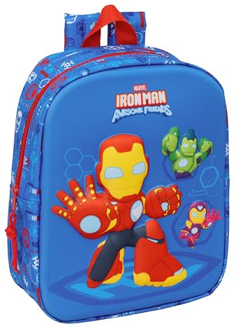 Iron Man – 3D Nursery Backpack, Easy Cleaning, Ideal for Children of Different Ages, Comfortable and Versatile, Quality and Resistance, 22 x 10 x 27 cm