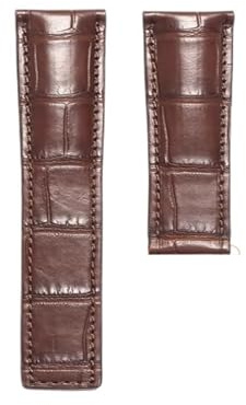 HCBBCEW Kompatibel mit CARL F. BUCHERER MANERO PATRAVI ALLIGATOR-LEDER-UHRENARMBAND(BROWN,19mm)