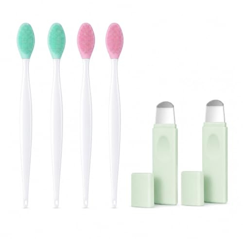 ZEMINRI 6 Pieces Pore Cleaner Blackhead Scraper Lip Brush Set(6 Pieces) | Nose scraper for deep cleansing, skin scrapers face cleaner for women & men, reusable black head remover tool silicone
