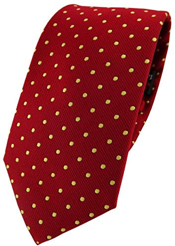 TigerTie Modische Designer Krawatte in rot gold gepunktet