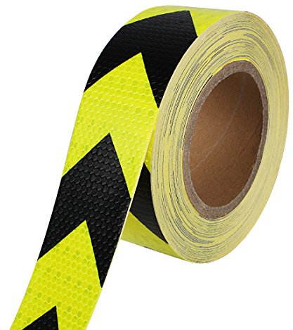 Larcele Nastro Adesivo Riflettente Adesivi di Sicurezza Rullo,Nero Giallo,2 inch x 82 Feet FGJ-01