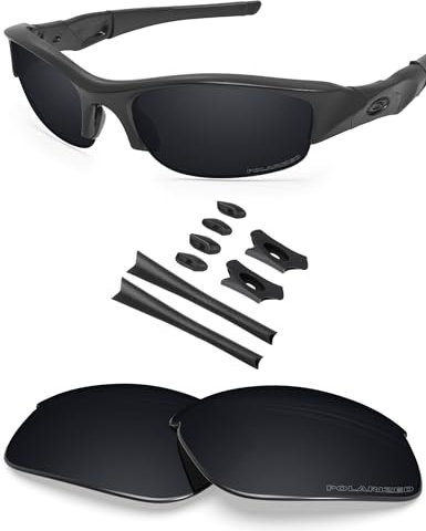 BlazerBuck Verres de rechange polarisés anti-sel pour Oakley Flak Jacket, Noir polarisé, Taille unique