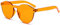 J&L Glasses Fashion Rimless One Piece Clear Lens Color Candy Sunglasses (Orange)