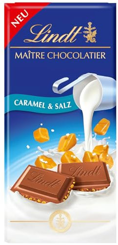 Lindt Schokolade Caramel & Salz | 100g Tafel | Aus zartschmelzender Vollmilch-Schokolade mit Caramel & Salz | Schokoladentafel | Schokoladengeschenk