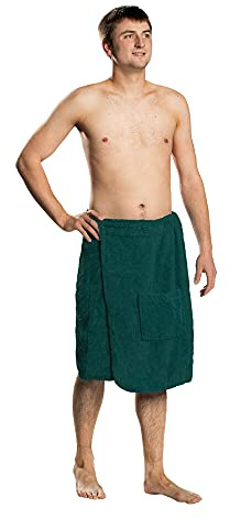 Lanudo® Herren Saunakilt Pure Line, 100% Baumwolle, 400g/m, antibakteriell, Größen S/M/L/XL S/M Petrol