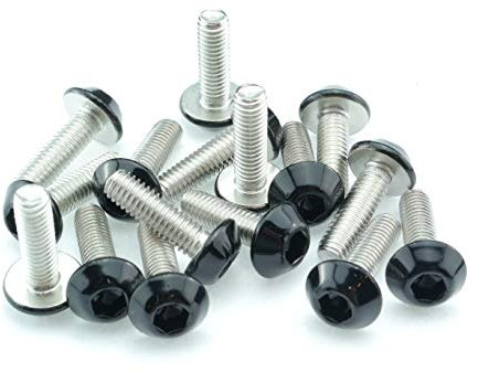M6x20mm Edelstahl Schraube schwarz M6 Gewinde konischer Schraubenkopf breit Innensechskant - 10 Stück