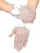 Chuangdi Weiße kurze Prinzessinnen-Handschuhe für Erstkommunion, Handschuhe für Mädchen, Satin-Spitze, Mädchenhandschuhe, Fliege, Handschuhe, Kunstperlen, Handschuhe für Hochzeit, Party,