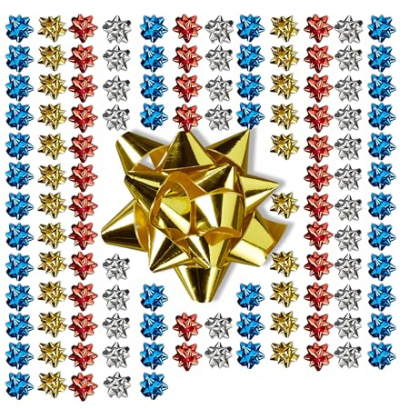 Relaxdays 1000 x Geschenkschleifen, selbstklebend, kleine Dekoschleifen für Weihnachten & Geburtstag, Zierschleifen, Ø 5 cm, bunt