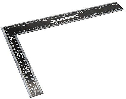 300mm x 200m Heavy Duty Steel Framing Carpenters Set Square – Metric & Imperial Measurements – Joinery & Woodwork Straight Edge Tool | Door Window Frame Stair Setting Rafters